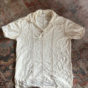Vintage Lido 70’s crochet detail panel Shirt